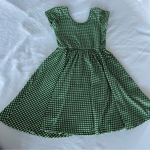 Alice+Ames green and white checked short sleeve ballet dress size 6